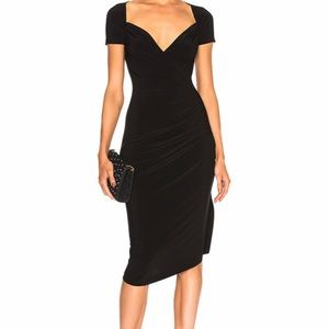 Black Sweetheart neck Shortsleeve Jersey Dress